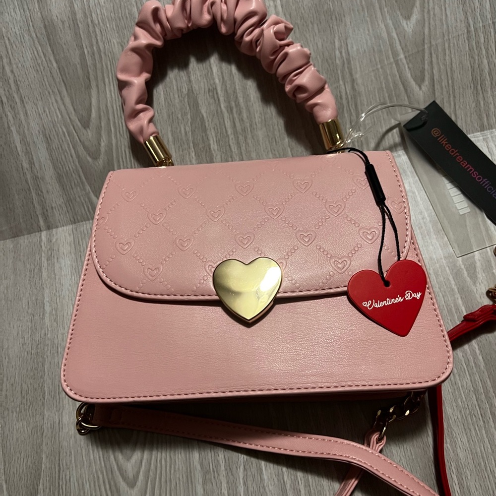Pink heart crossbody